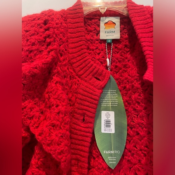 Farm Rio Red Ruffle Cardigan - Picture 4 of 12